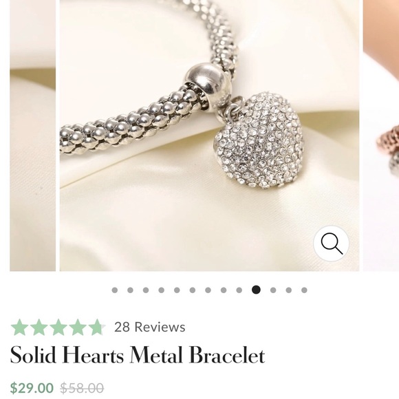 💝NWOT Mint & Lily Rhinestone Heart Bracelet - Picture 8 of 16